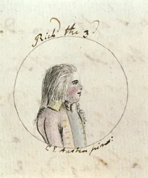 Portrét Richarda III. (1452-85) kolem roku 1790 (pero, inkoust a wc na papíře)